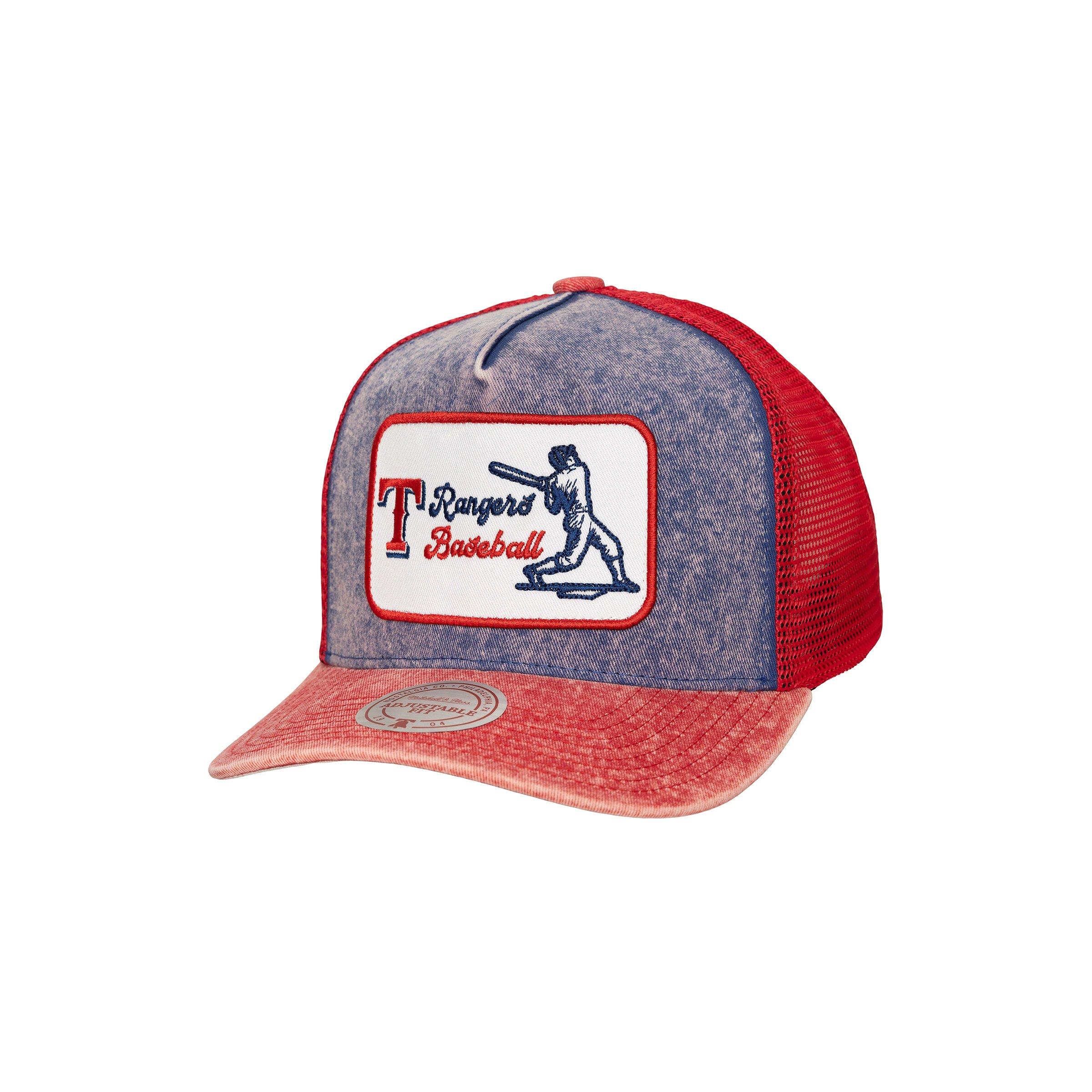 Mitchell & Ness Texas Rangers Hometown Trucker Snapback Hat - Blue